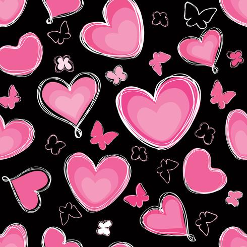 Amour coeur doodle modèle sans couture Valentine jour de vacances vecteur