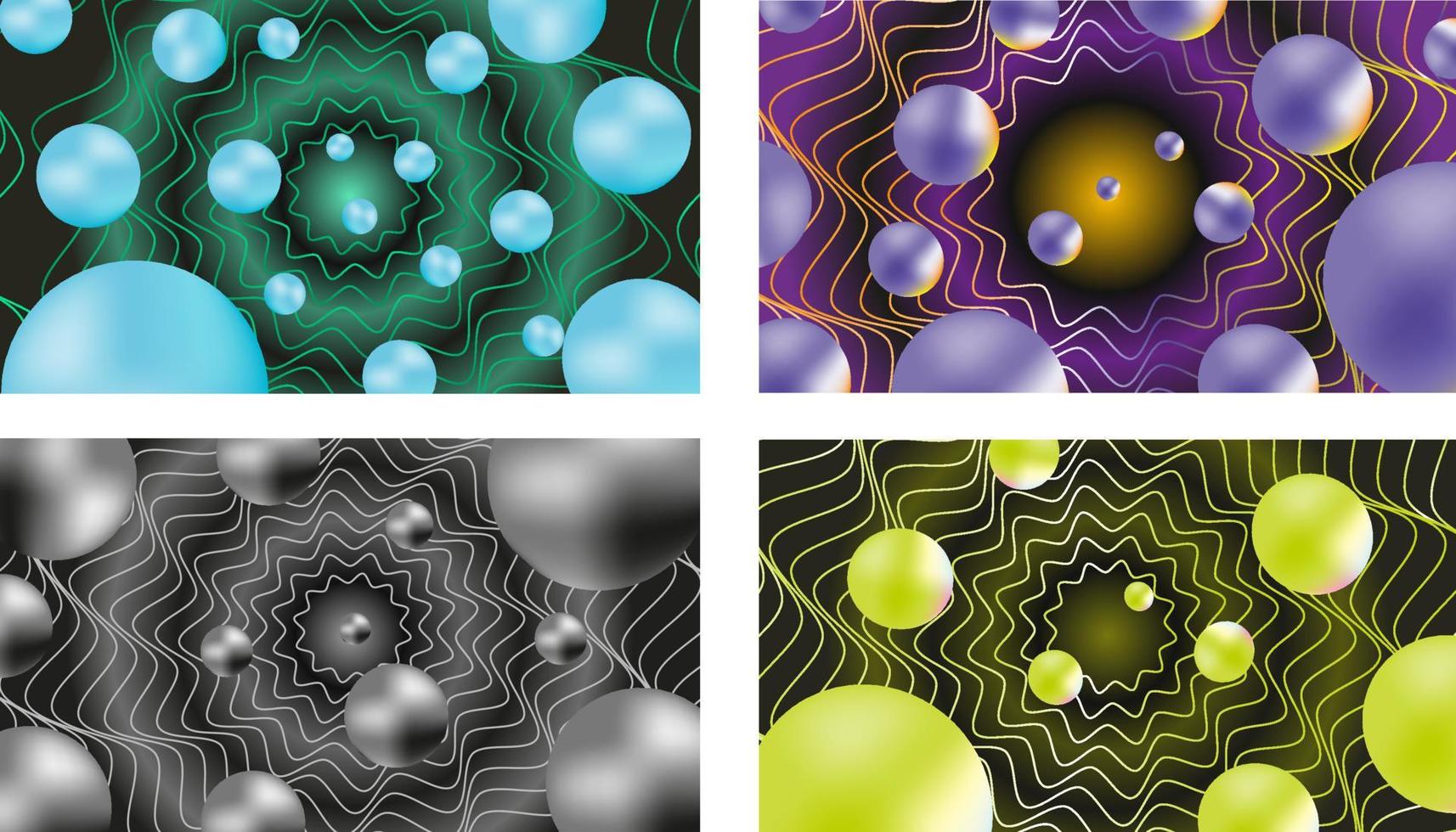 définir la texture d'arrière-plan op art boule de gradient 3d vecteur