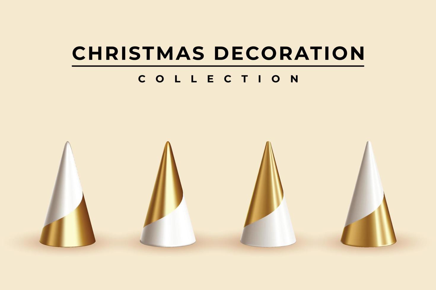joyeux noël décoration collection de cônes réalistes vecteur