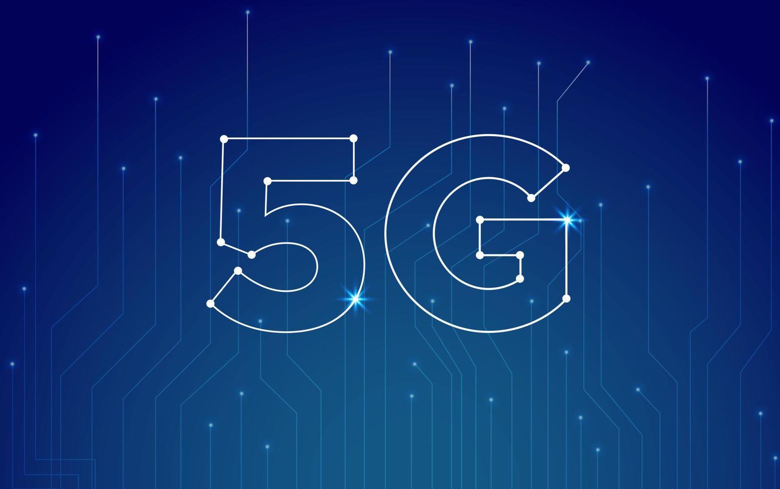 concept de réseau 5g avec fond de points de technologie bleue. réseaux de nouvelle génération. internet mobile haut débit, affaires, technologie moderne, internet et concept de mise en réseau. vecteur