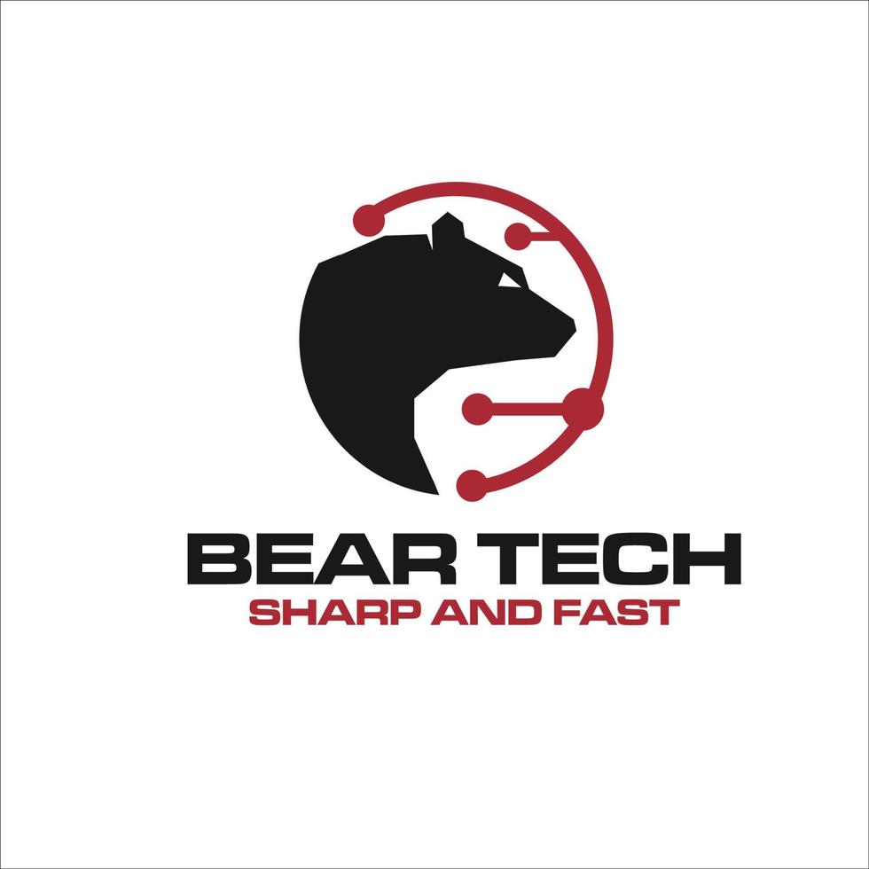 conceptions de logo Bear Tech pour la protection des soins et le logo de consultation vecteur