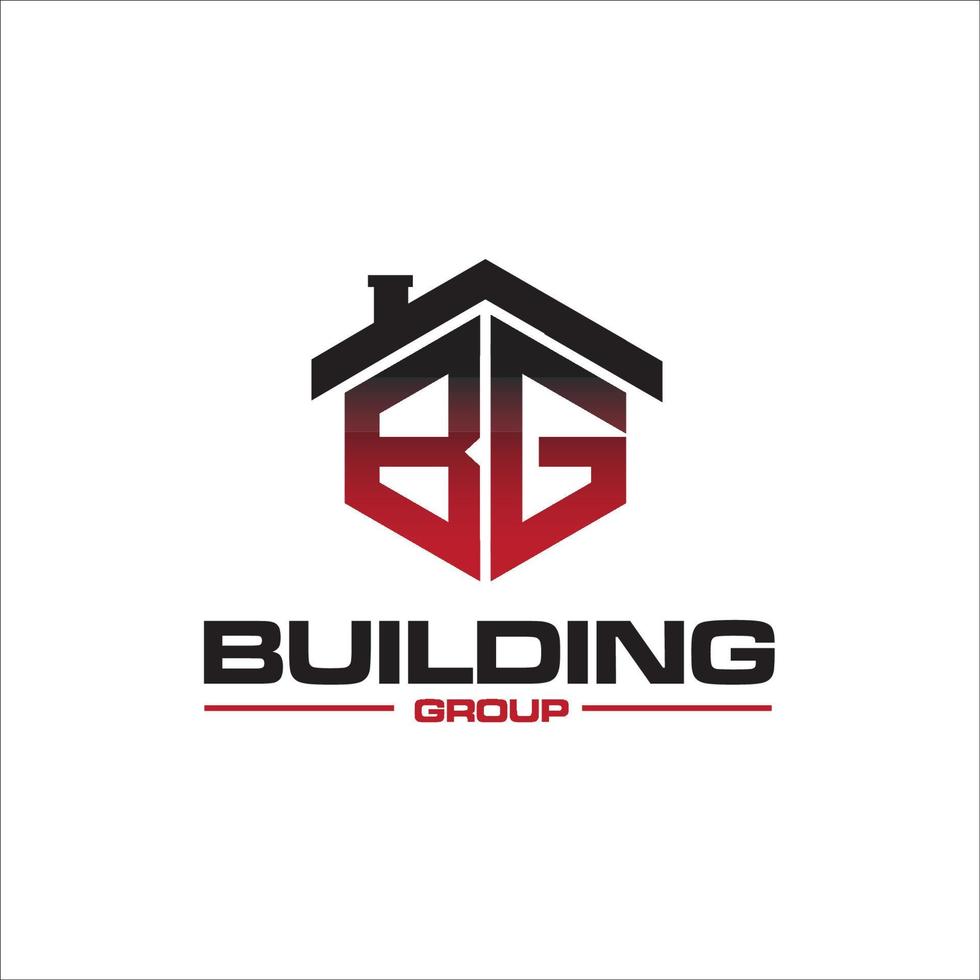 conceptions de logo bg construction pour le service immobilier vecteur