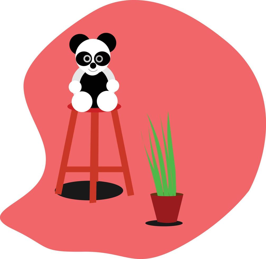 conception de vecteur illustration panda mignon