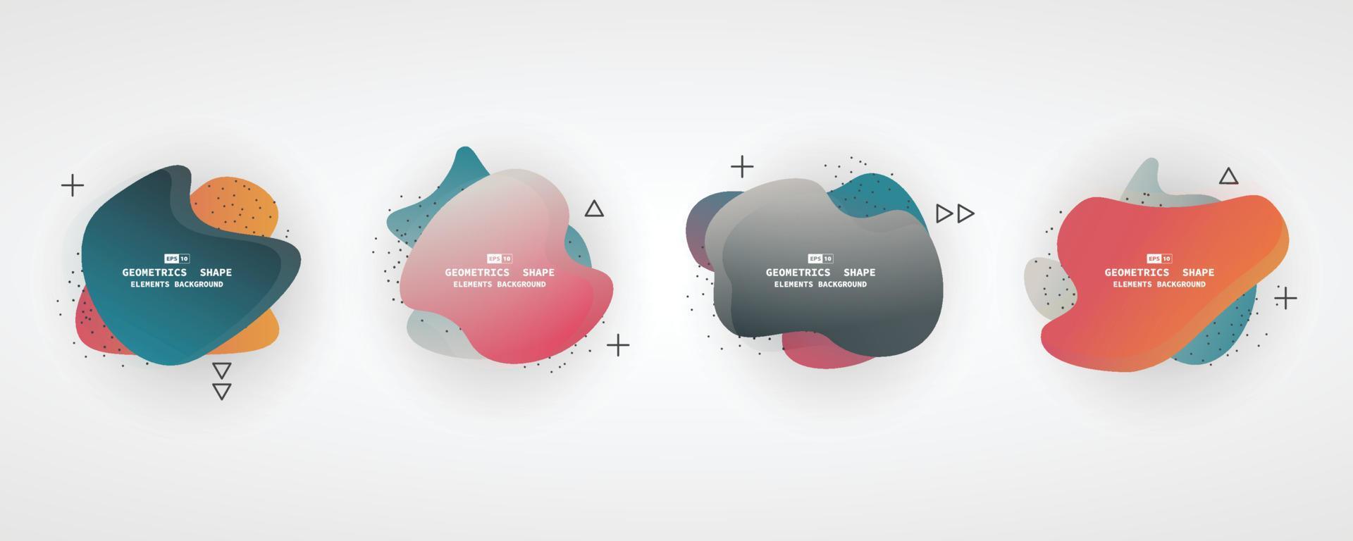 abstrait à la mode dégradé coloré forme fluide tag set design illustration avec des éléments géométriques. illustration vectorielle eps10 vecteur