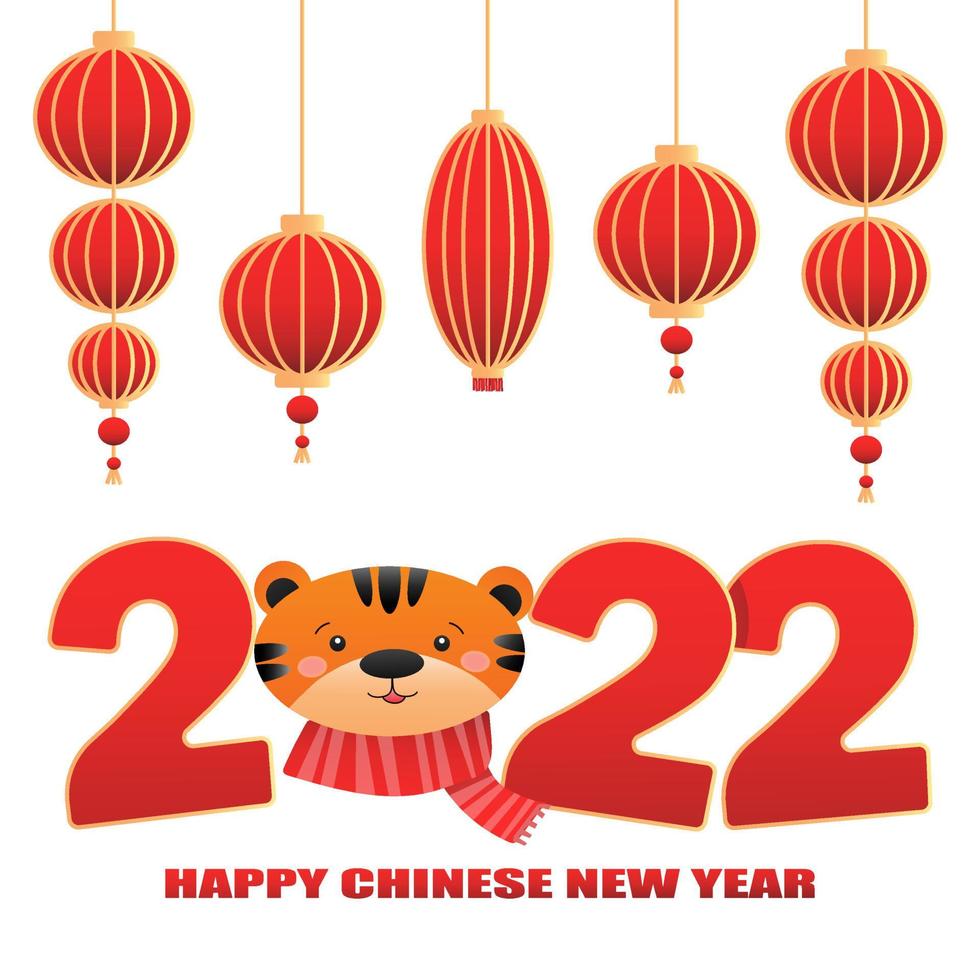 joyeux nouvel an chinois 2022, année du tigre. vecteur