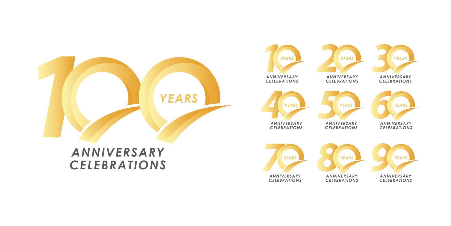 modèle de conception de collections de logo anniversaire vecteur