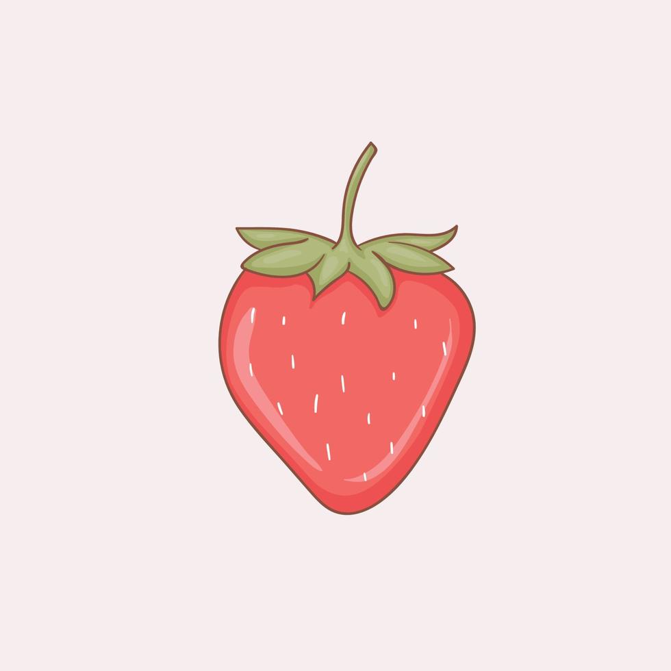 illustration de fraise colorée dessinée à la main vecteur