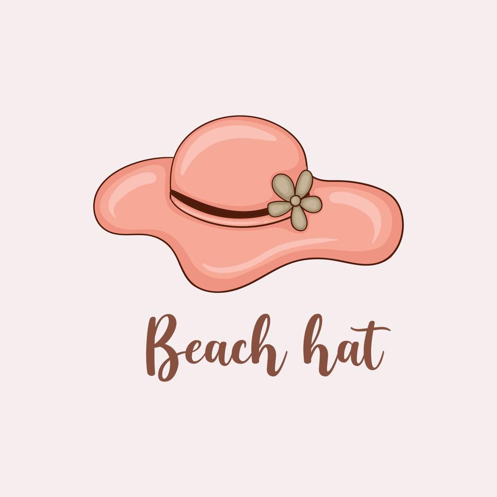 illustration de chapeau de plage dessiné main coloré vecteur