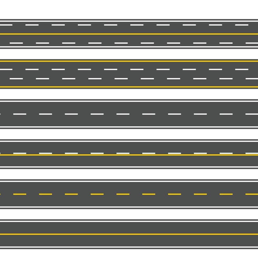 ensemble de routes asphaltées allée de la ville vecteur