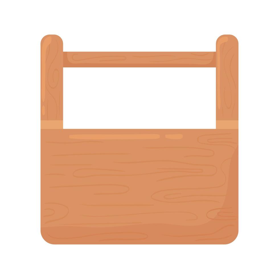 icône de boîte à outils en bois vecteur
