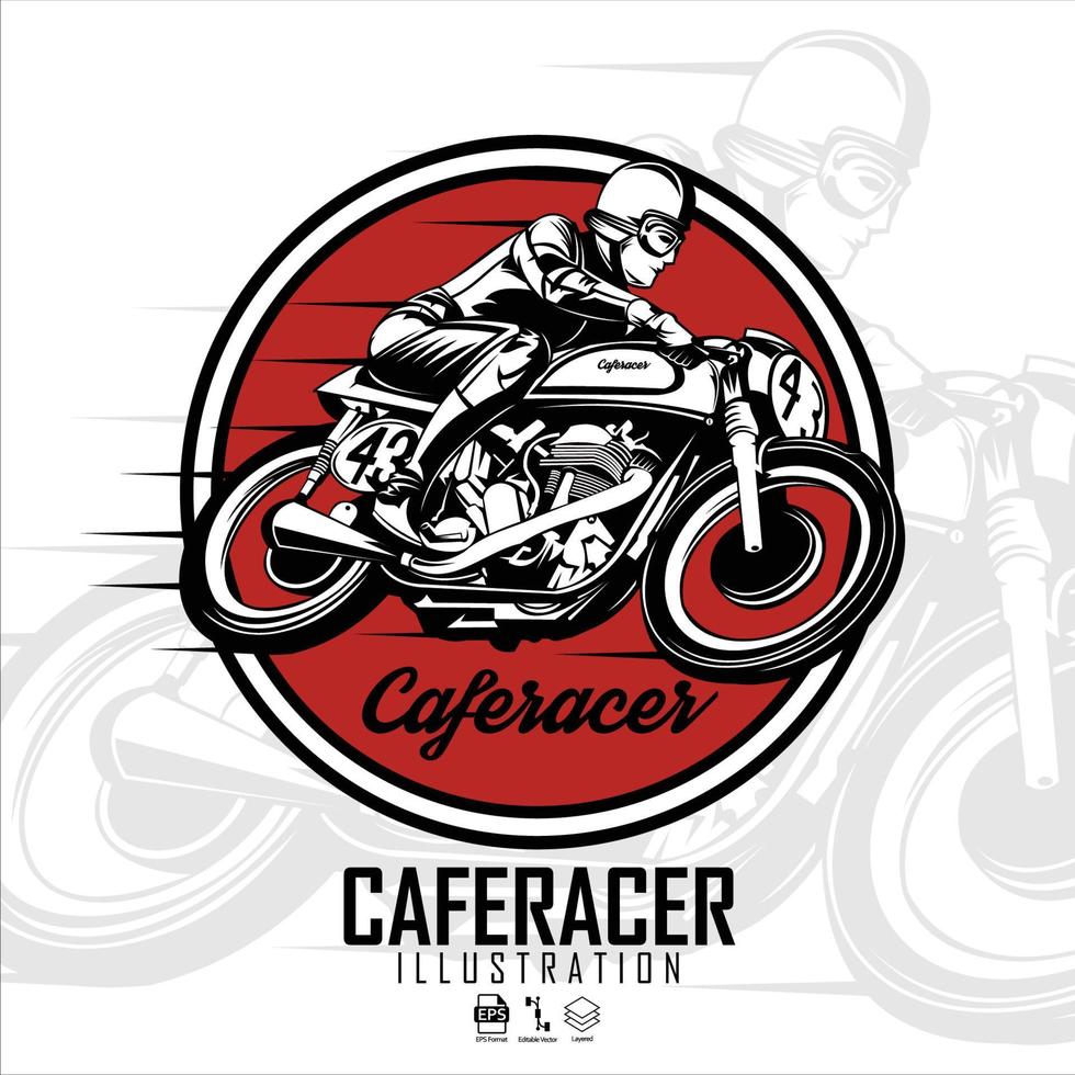 illustration de caferacer vintage, format prêt eps 10.eps vecteur