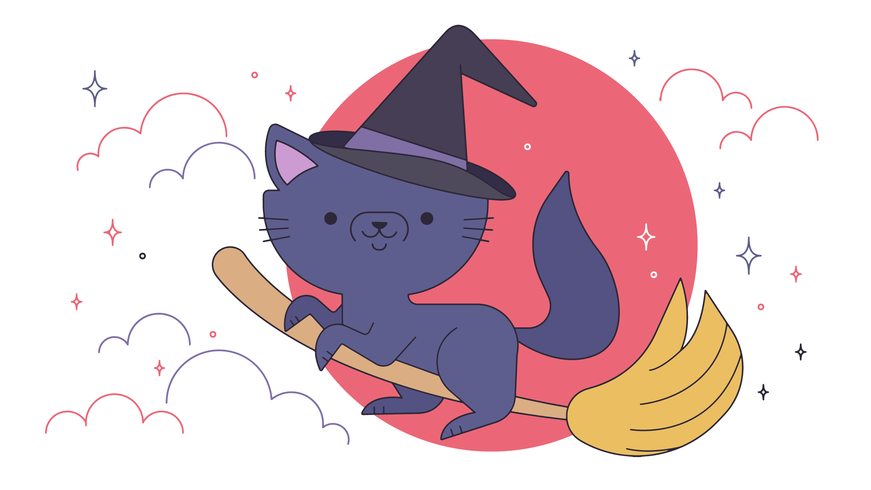 Vecteur de chat de sorcière