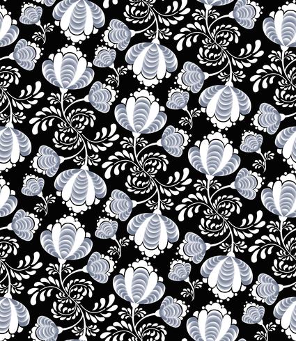 Swirl motif floral sans soudure. Fond ornemental dans le style russe. vecteur