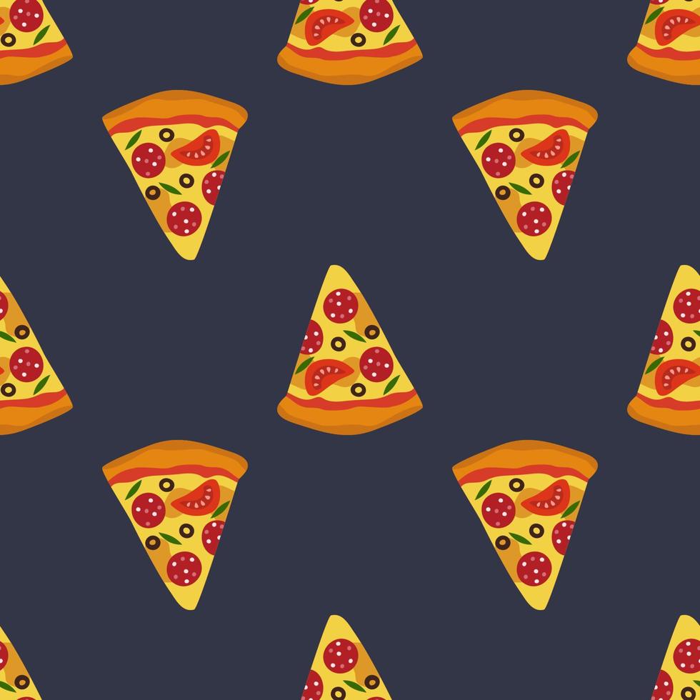 tranches de pizza. modèle sans couture. illustration vectorielle vecteur