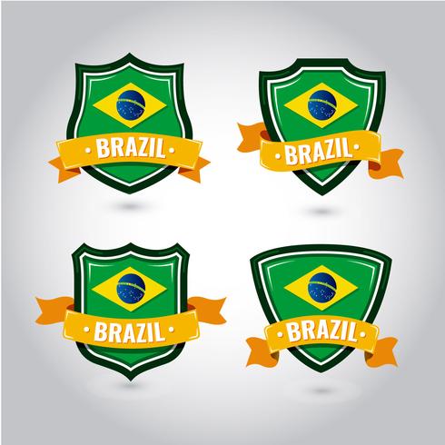 Badge du drapeau du Brésil vecteur