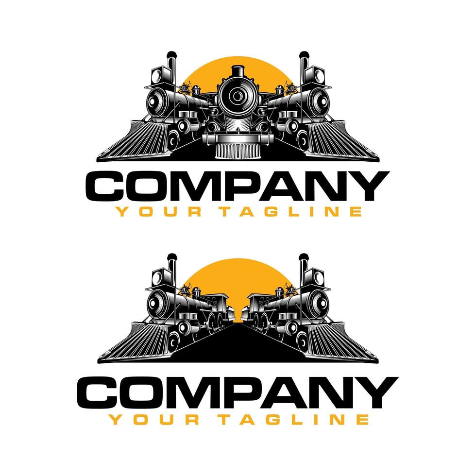 ancien logo de train vecteur