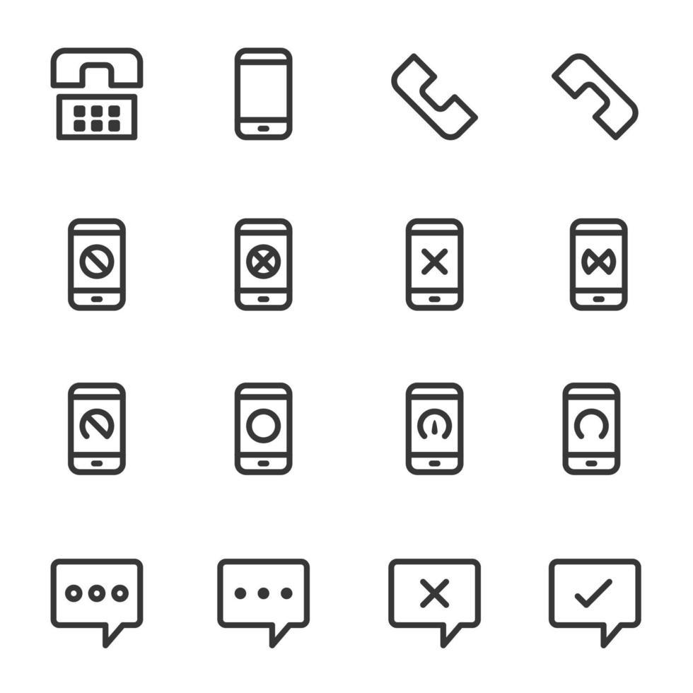 icônes de communication téléphone illustration vectorielle vecteur
