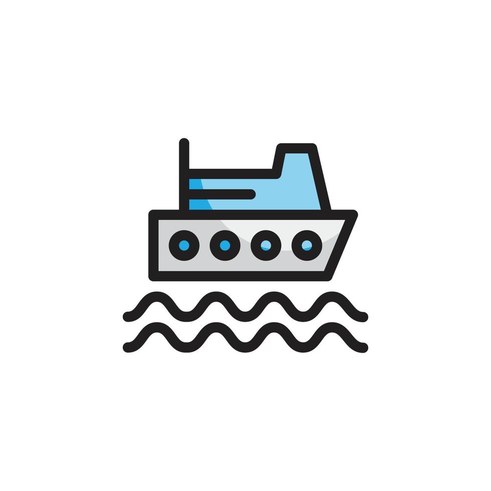 bateau de croisière icône logo illustration vectorielle vecteur