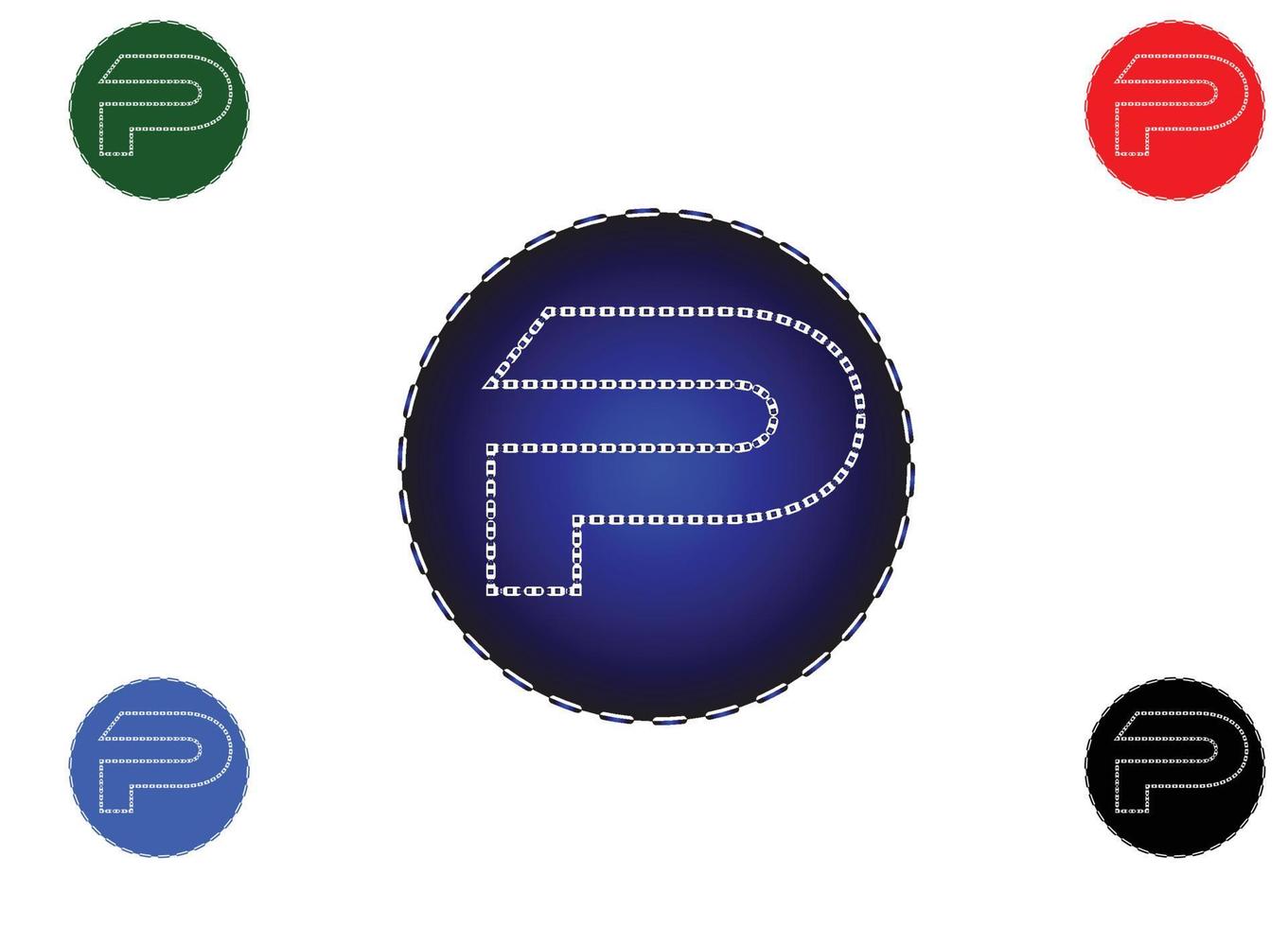 modèle de conception de logo et icône de lettre p vecteur