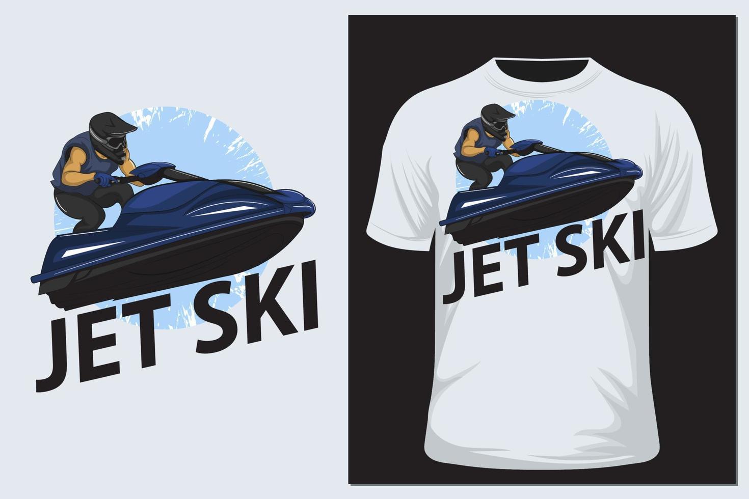 t-shirt illustration vectorielle jet ski vecteur