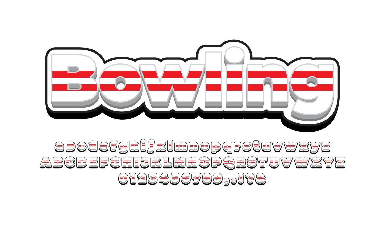 vecteur de conception d'effet de texte de bowling