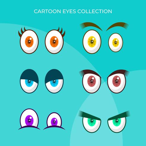 Collection de Vector yeux plat Cartoon coloré