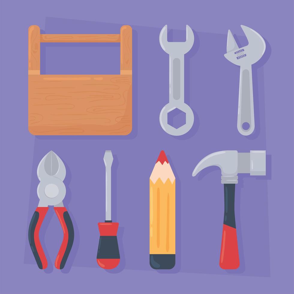boîte à outils et outils d'icônes vecteur