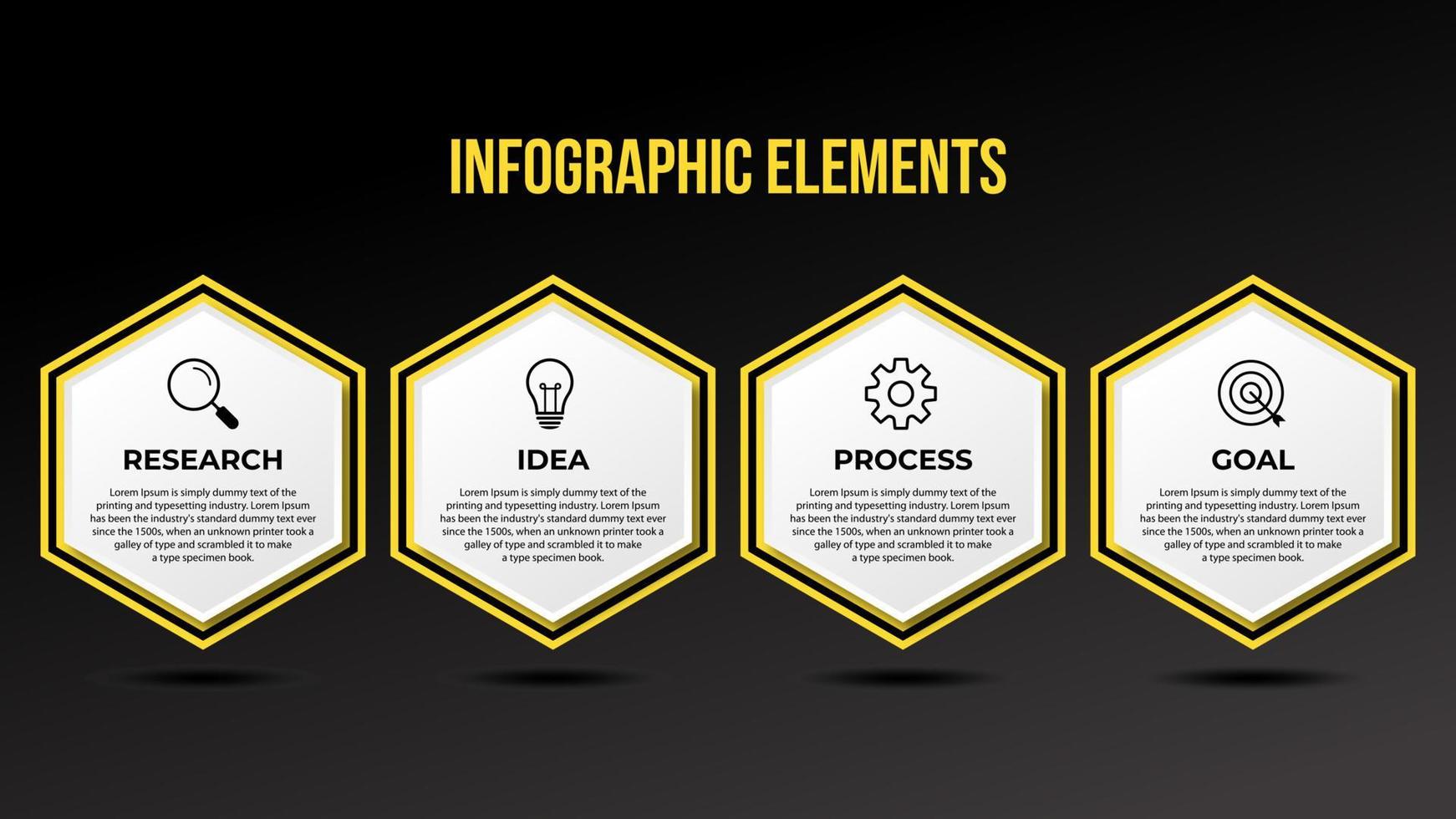 modèle d'infographie de présentation entreprise avec 4 options vecteur