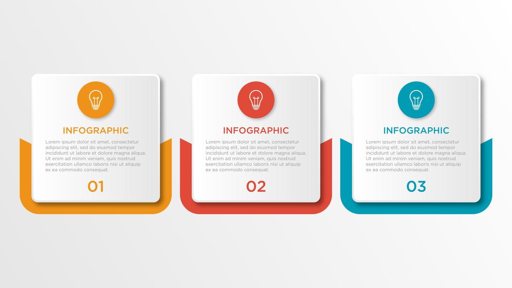 modèle de conception infographique vectoriel avec 3 options ou étapes