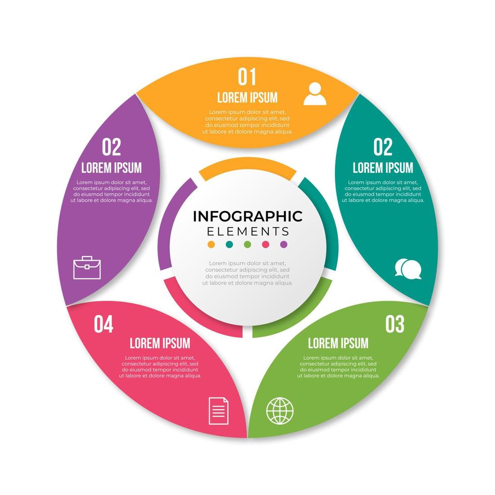 modèle d'infographie de présentation d'entreprise avec 5 options vecteur