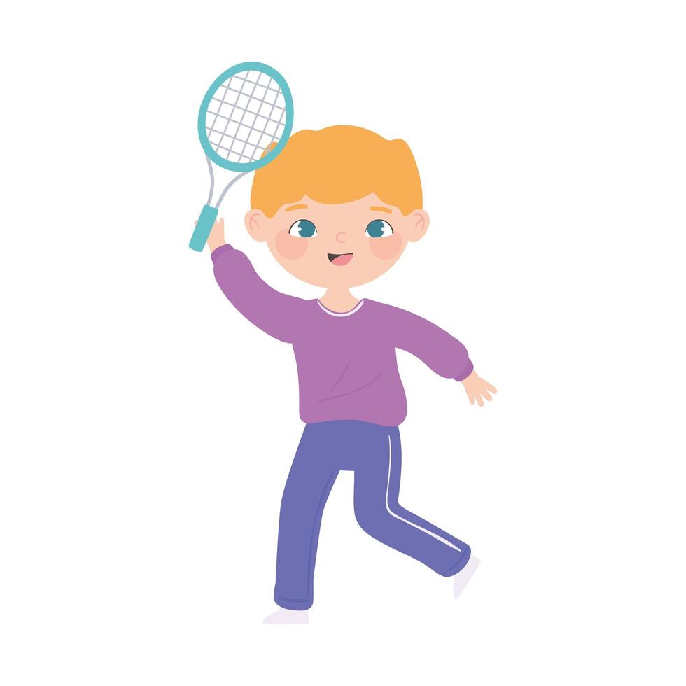 garçon jouant au tennis vecteur