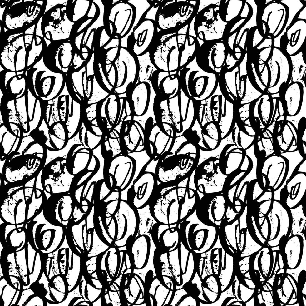 motif de gribouillis sans soudure de vecteur, composé de lignes chaotiques. conception de surface de couleurs noir et blanc. vecteur