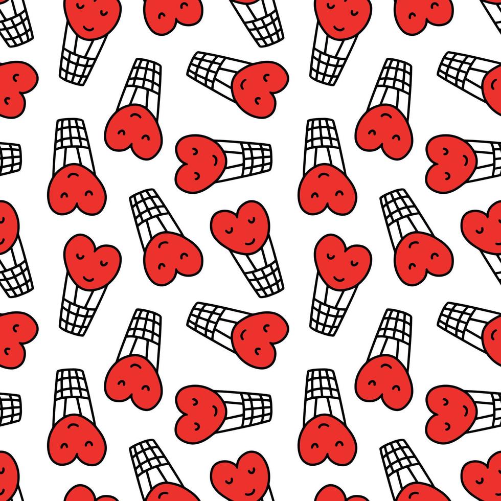 modèle sans couture avec des ballons en forme de coeur. illustration vectorielle dans le style doodle.design pour la saint valentin vecteur