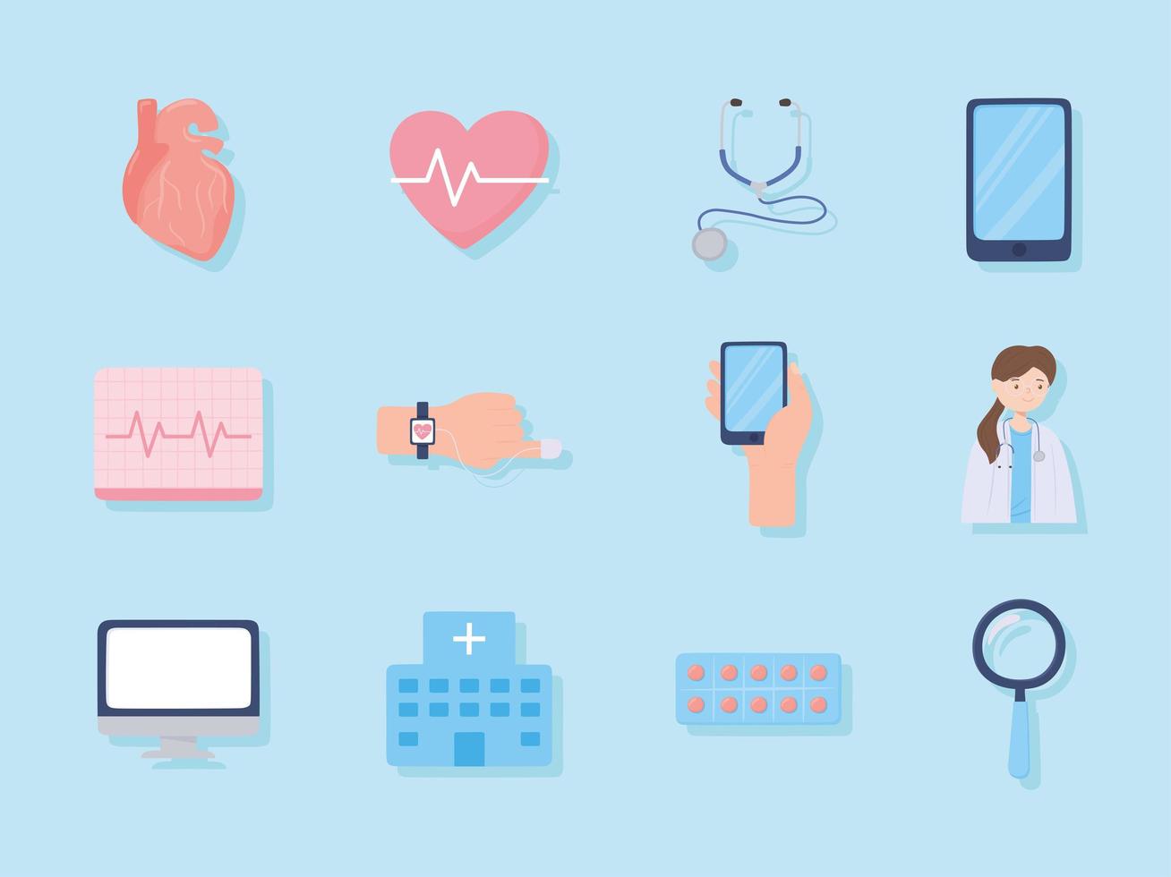 moniteur cardiaque médical vecteur