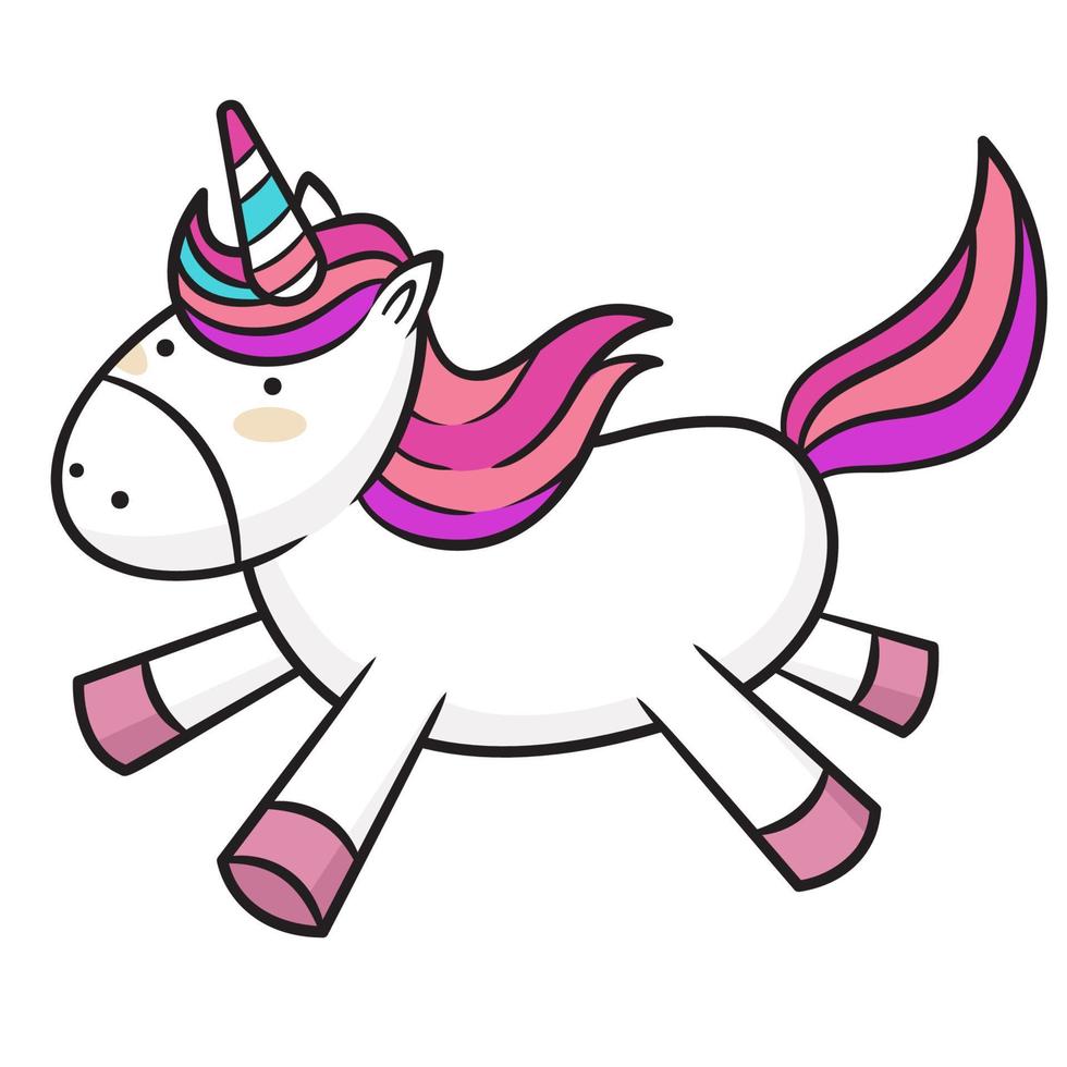 dessin animé mignon bébé licorne vecteur