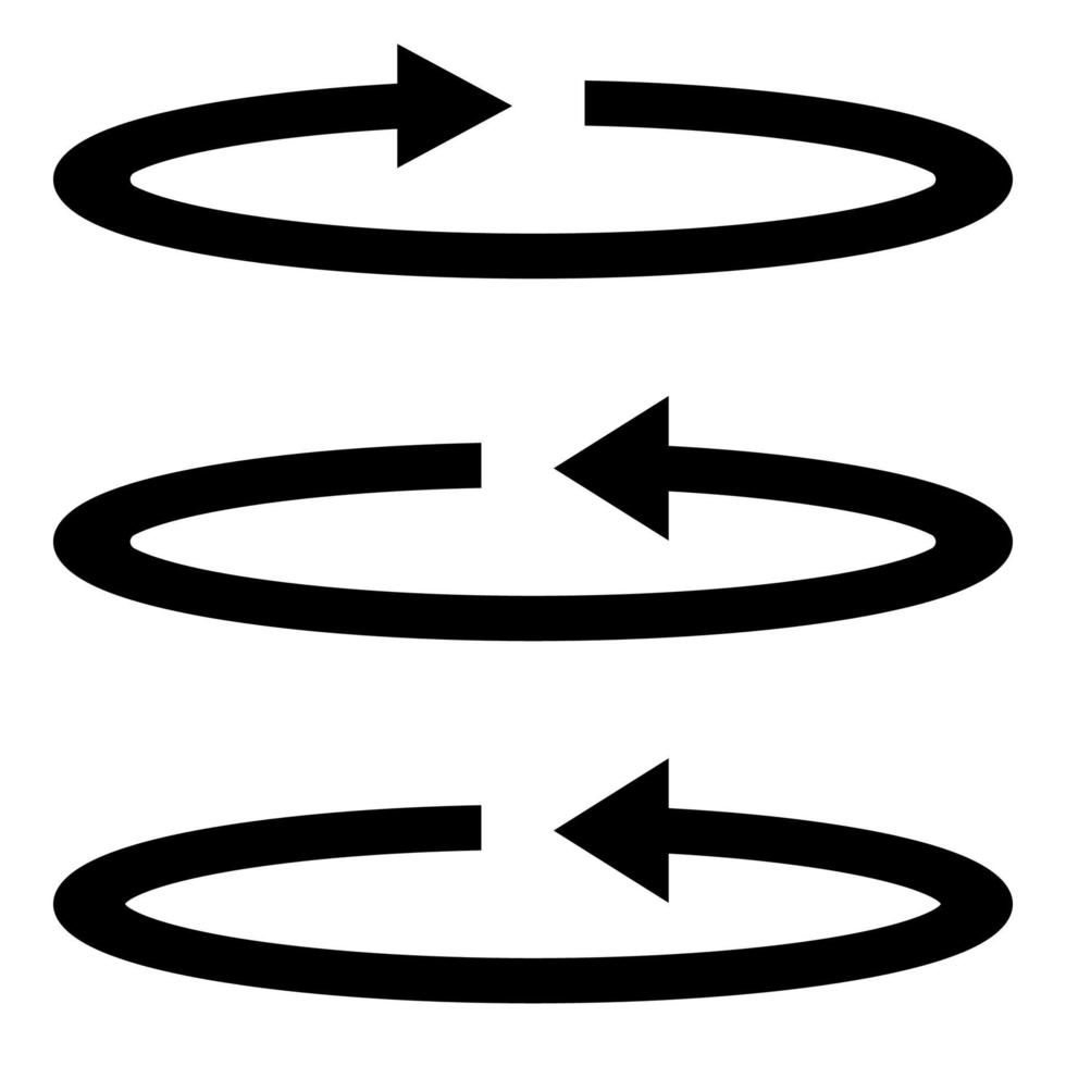 ensemble de flèches de cercle. couleur noire vecteur