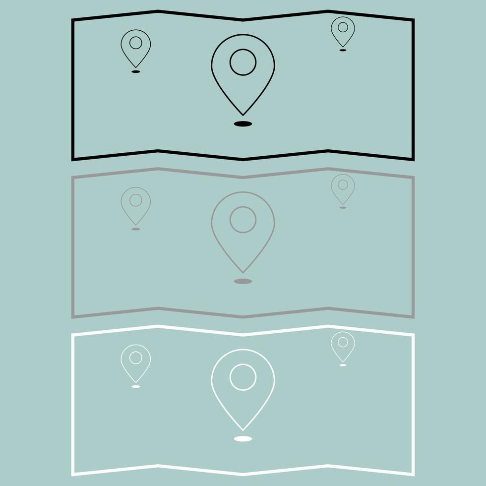 carte avec l'icône d'emplacement du symbole. vecteur