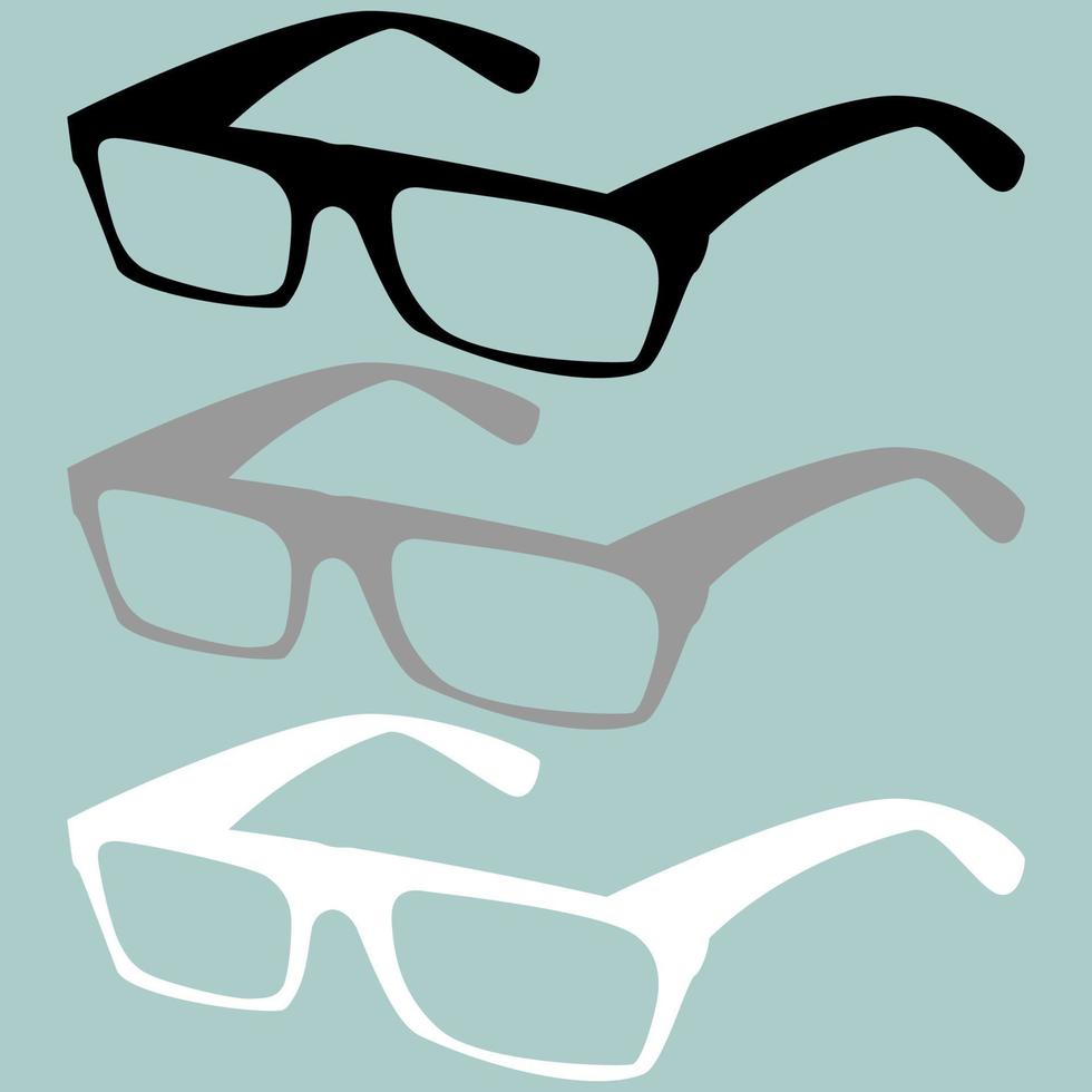 lunettes de couleur noir gris blanc. vecteur