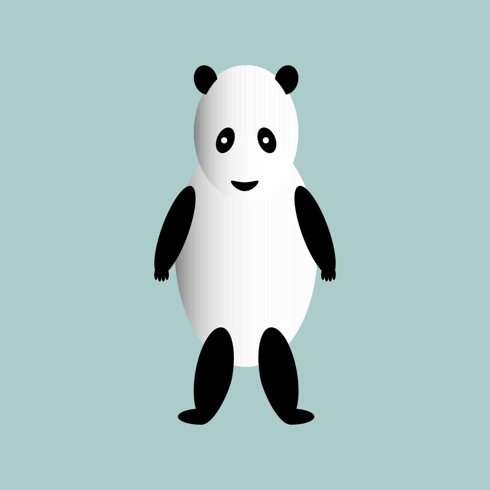 le panda est sur ses pattes arrière. vecteur