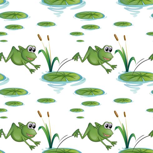 Design sans couture avec des grenouilles à l&#39;étang vecteur