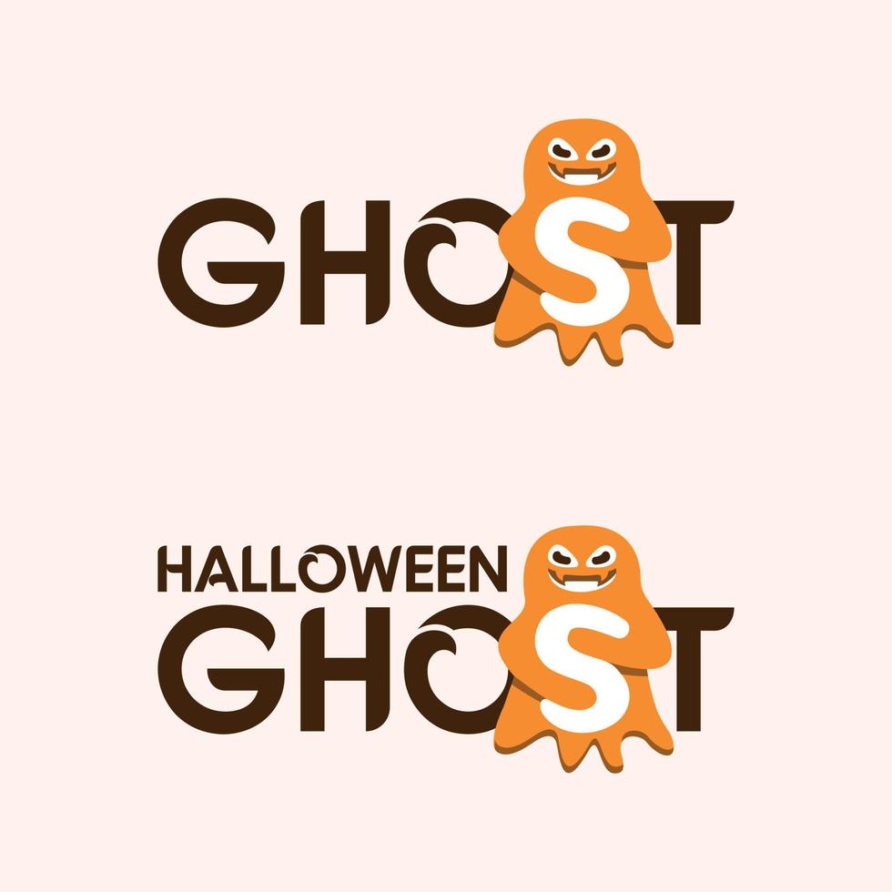 logo fantôme, modèle vectoriel de conception de logo fantôme halloween