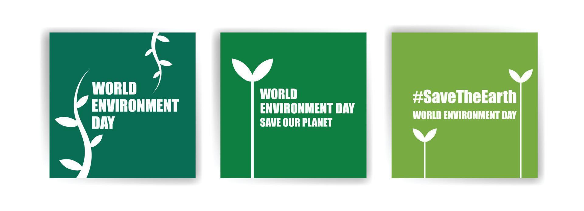 journée mondiale de l'environnement. éducation et campagnes sur l'importance de protéger la nature. publication sur les réseaux sociaux pour la journée mondiale de l'environnement. vecteur