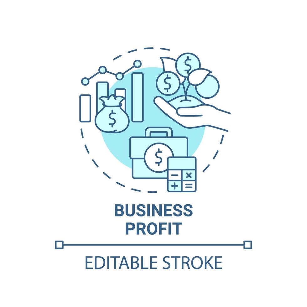 icône de concept bleu de profit commercial. illustration de fine ligne d'idée abstraite de finance et d'économie d'entreprise. organisation sociale. revenue de l'entreprise. dessin de couleur de contour isolé de vecteur. trait modifiable vecteur