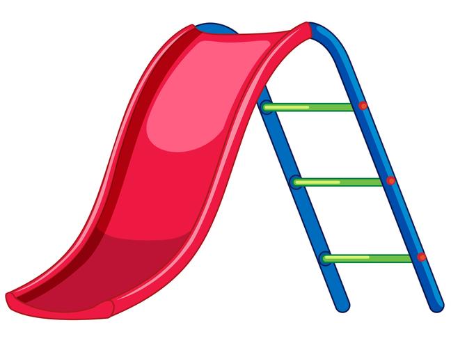 Équipement de terrain de jeu toboggan rouge vecteur