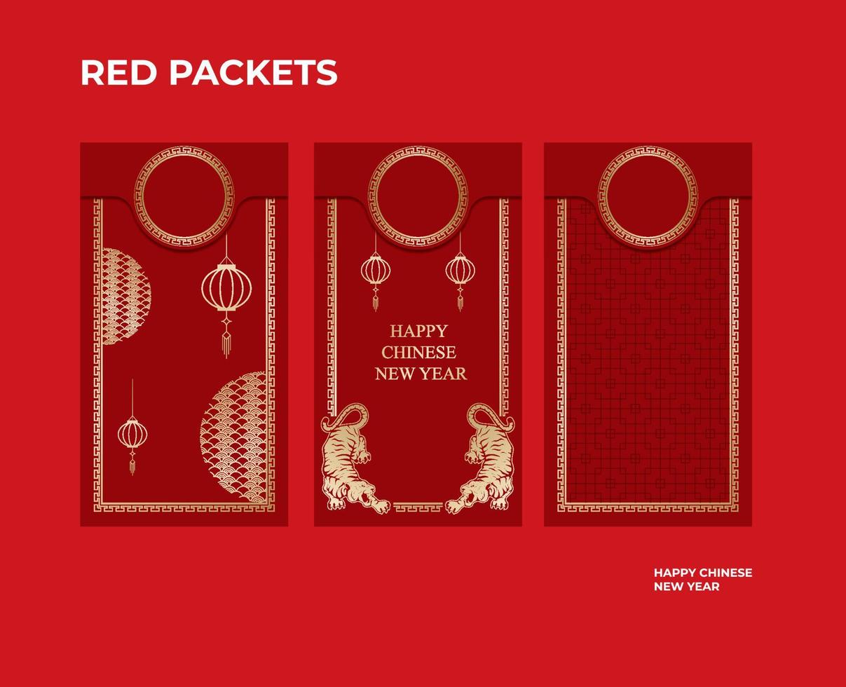 conception de vecteur d'enveloppe rouge pour le nouvel an chinois avec le symbole de l'année chinoise