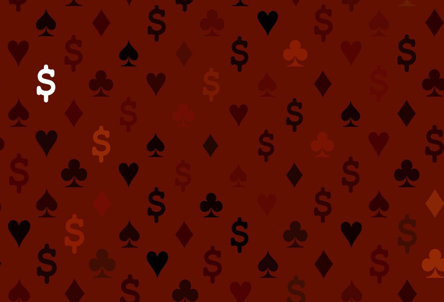 modèle vectoriel rouge foncé avec des symboles de poker.