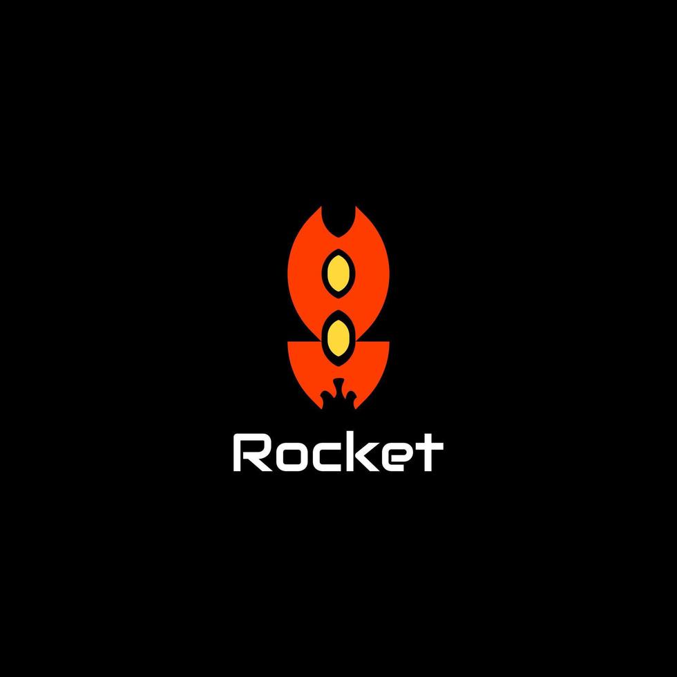 logo simple de fusée de feu abstrait vecteur
