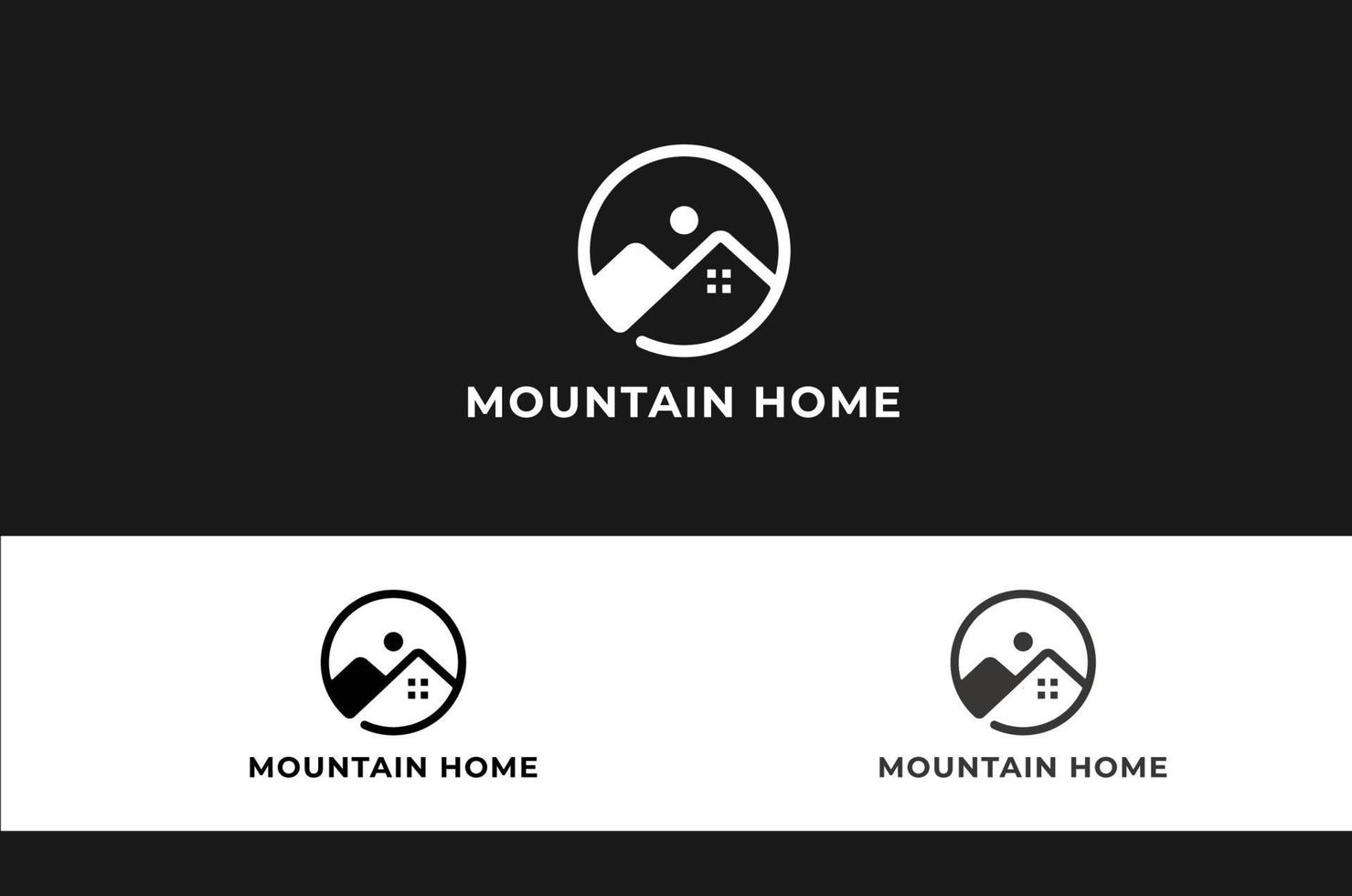 logo immobilier maison de montagne vecteur