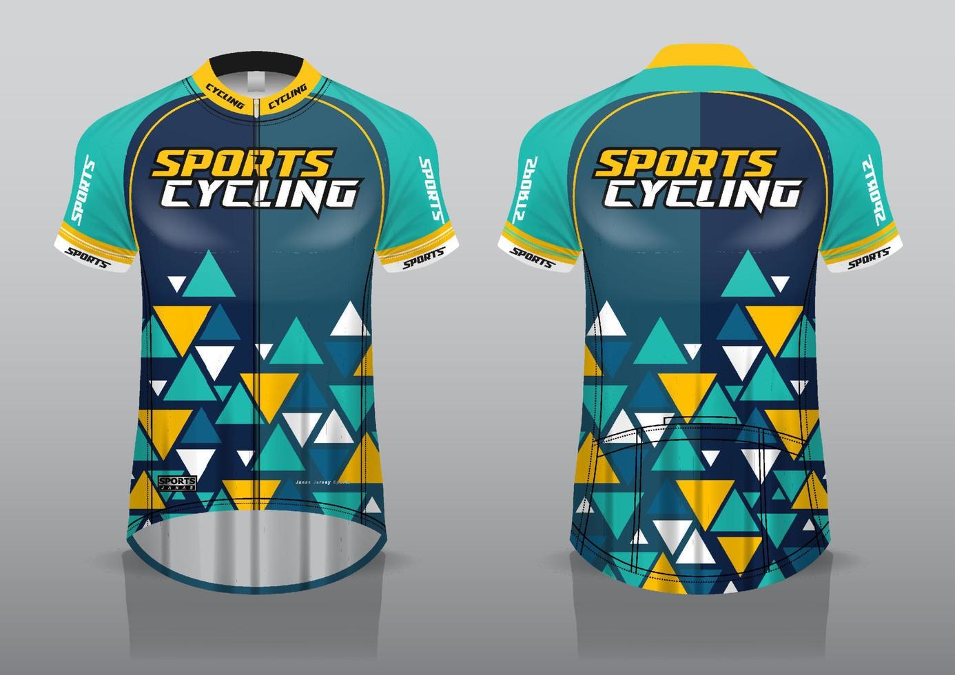 conception de maillot pour le cyclisme, vue avant et arrière, et facile à éditer et à imprimer sur tissu, vêtements de sport pour équipes cyclistes vecteur