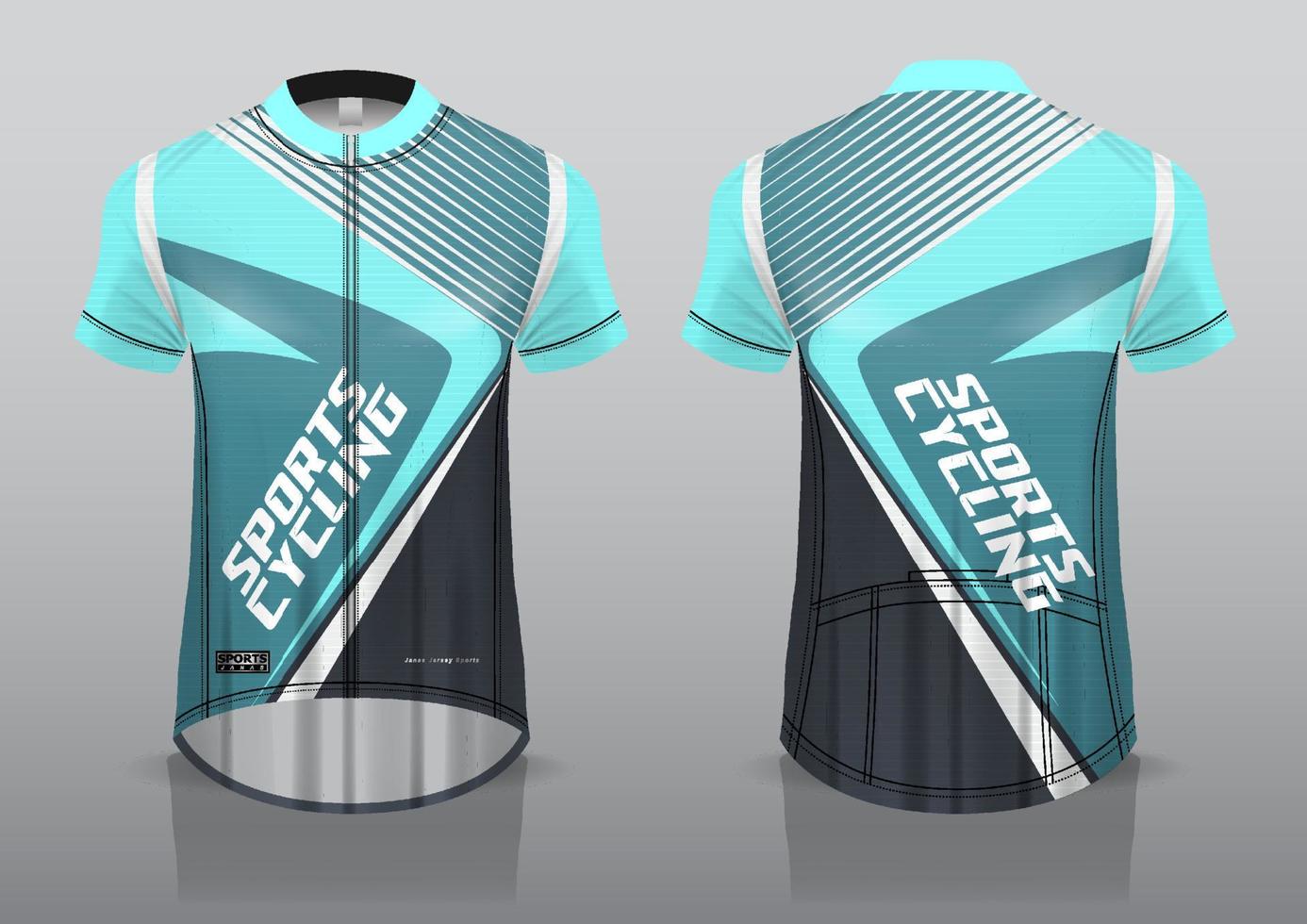 conception de maillot pour le cyclisme, vue avant et arrière, uniforme de fantaisie et facile à modifier et à imprimer, uniforme d'équipe cycliste vecteur